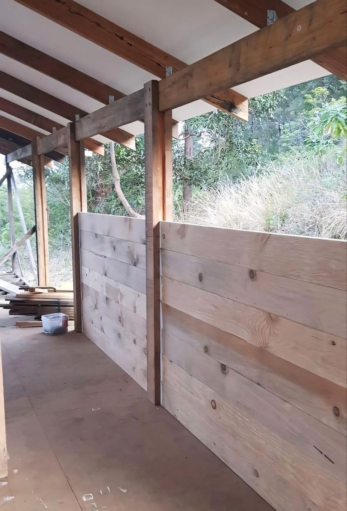 Fence built into construction